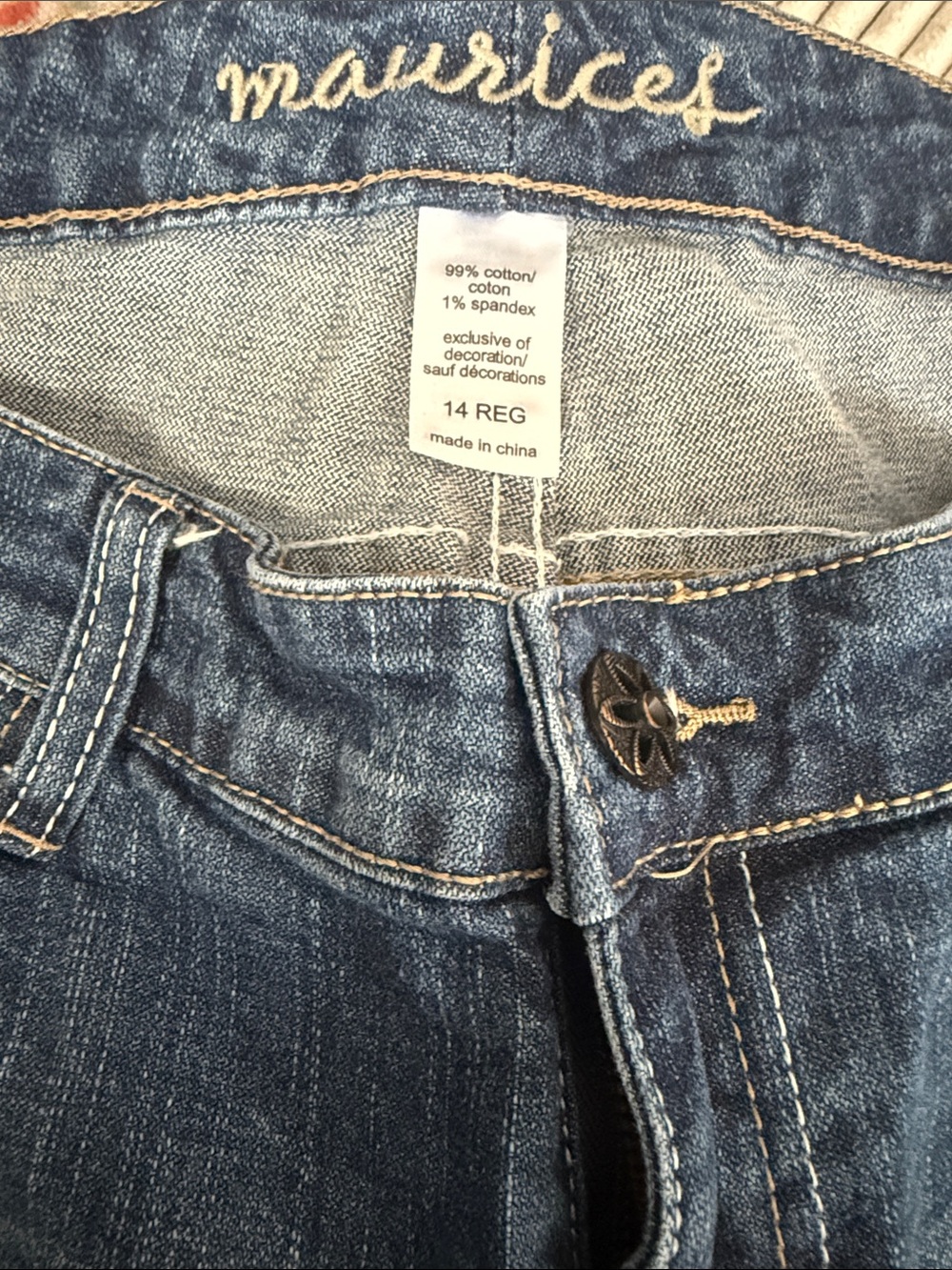 Maurices Straight Leg Jeans in Dark Blue Denim